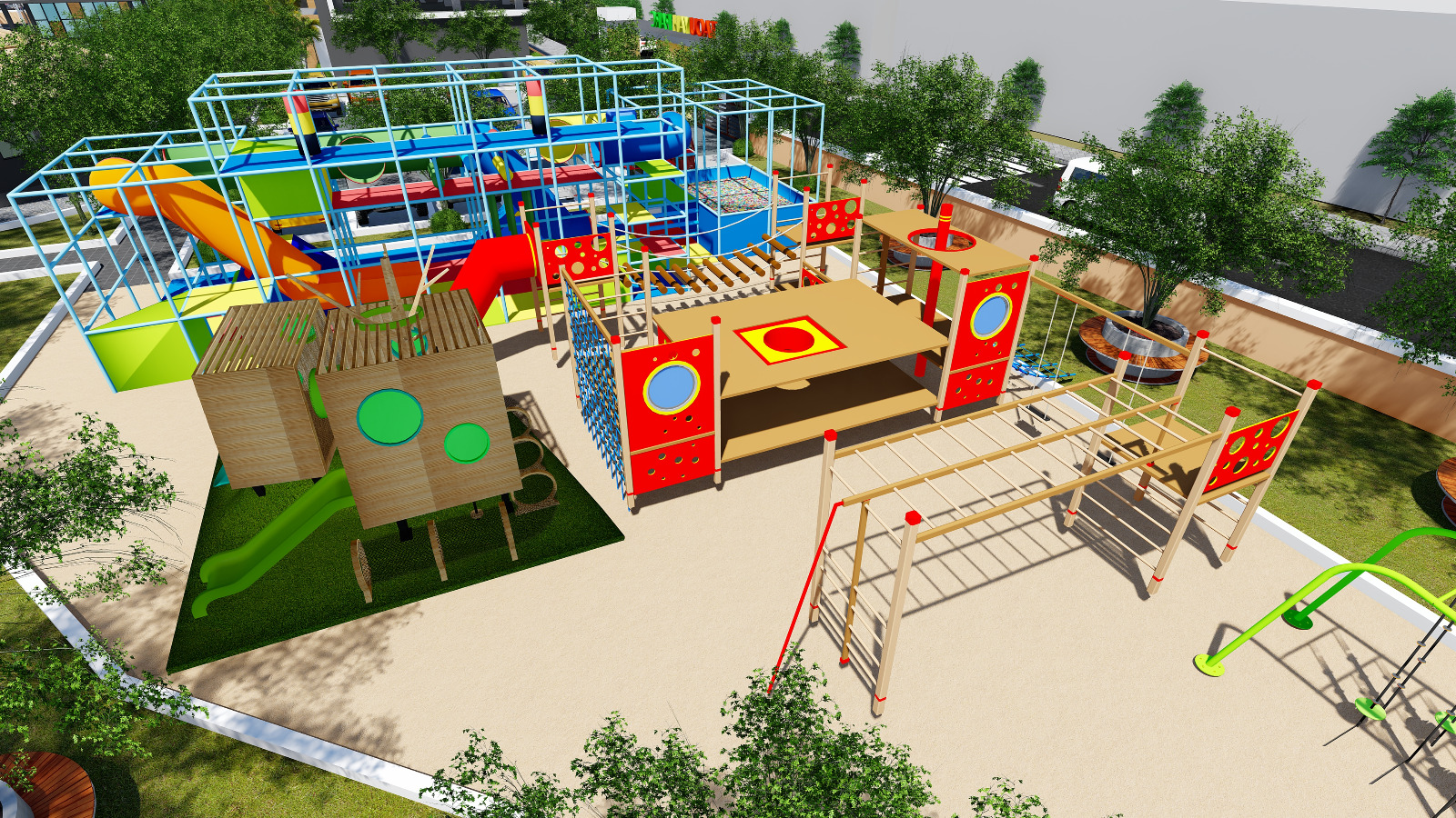Aire de jeux pour enfants colorée